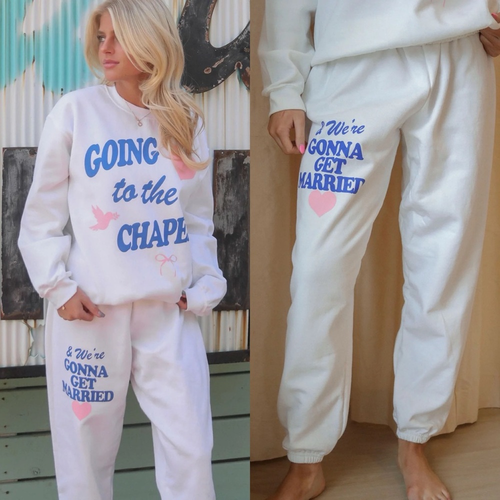 *RESTOCKED* Going To The Chapel White Sweatpants - Picture 3 of 5